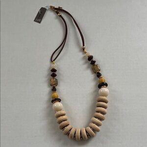 J. Jill Beige & Brown Statement Beaded Necklace - Women Jewelry